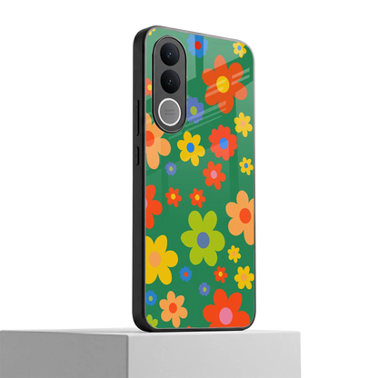 Greenery Blossom vivo v70 fe mobile cover | shockproof glass phone case