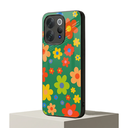 Greenery Blossom vivo v70 mobile cover | shockproof glass phone case