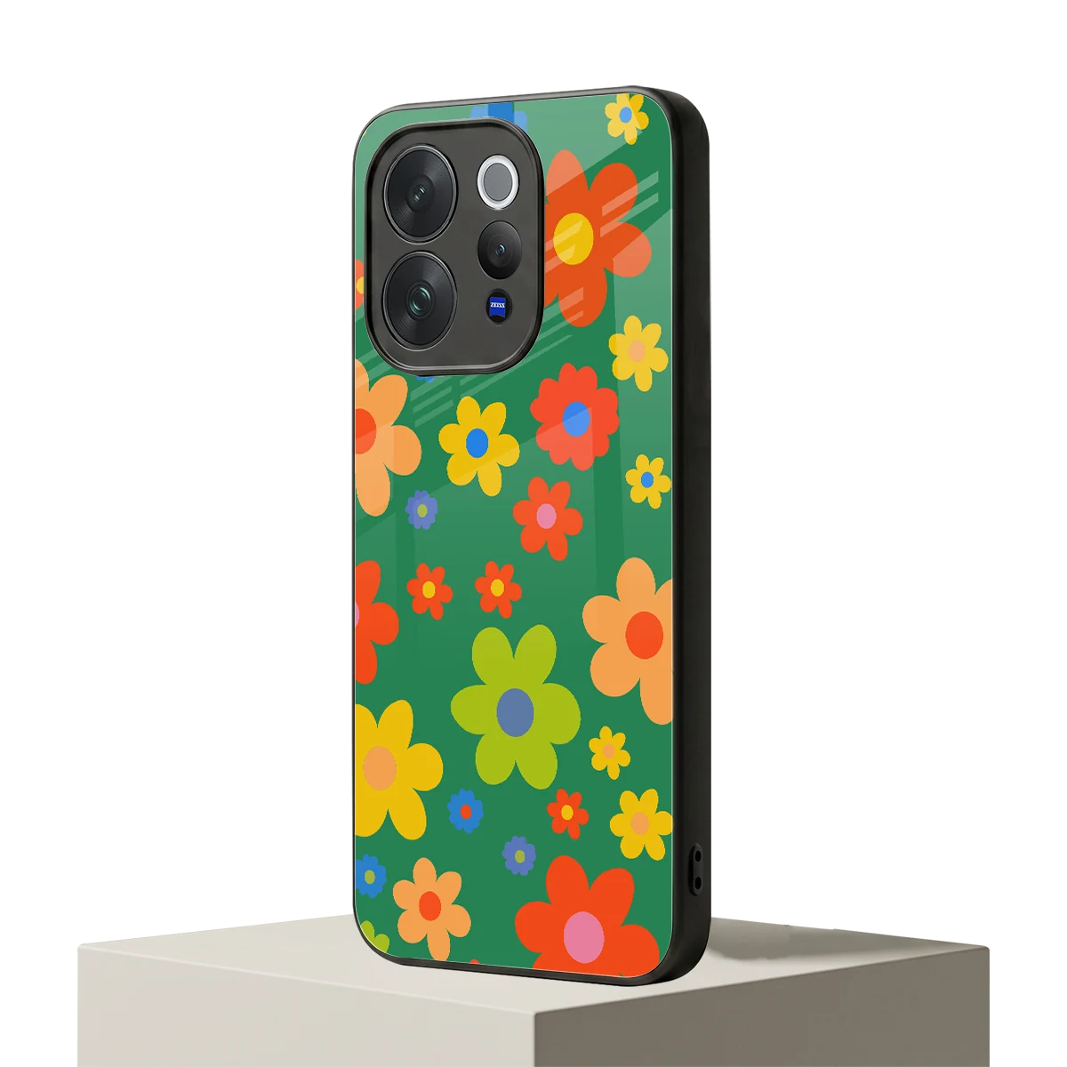 Greenery Blossom vivo v70 elite mobile cover | shockproof glass phone case