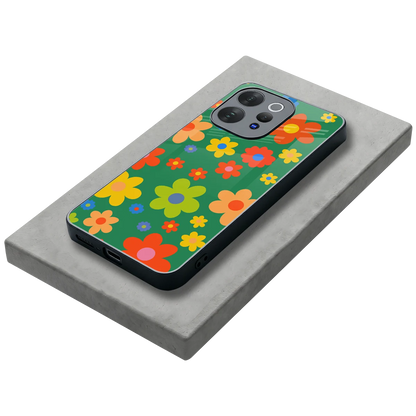 Greenery Blossom stylish phone case for vivo v70 | glossy glass and slim fit