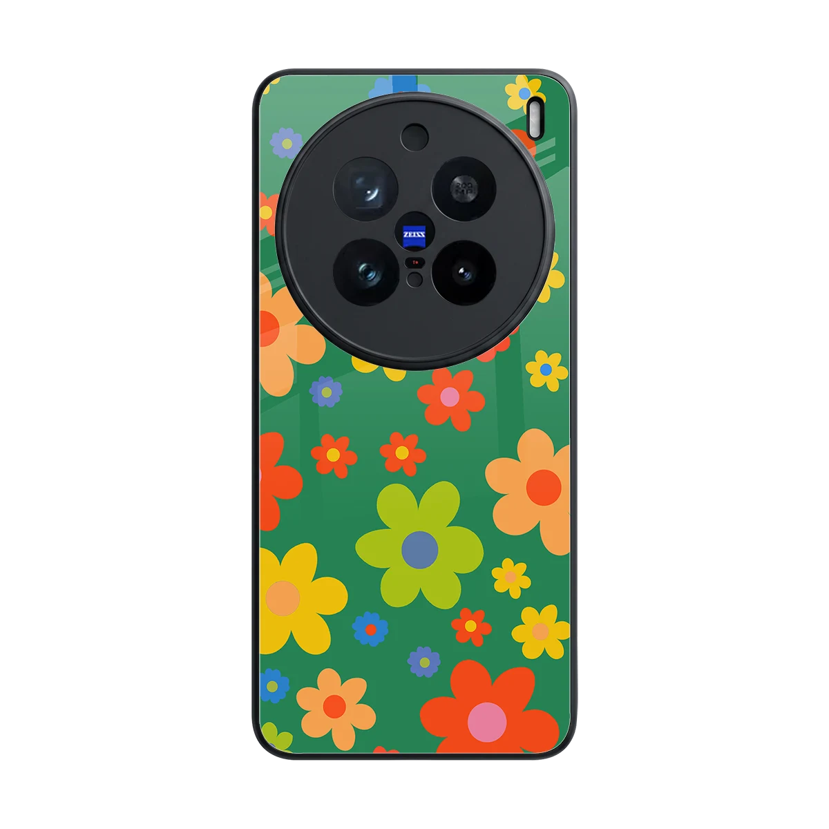 Greenery Blossom back phone cover | glass case for vivo x200 pro