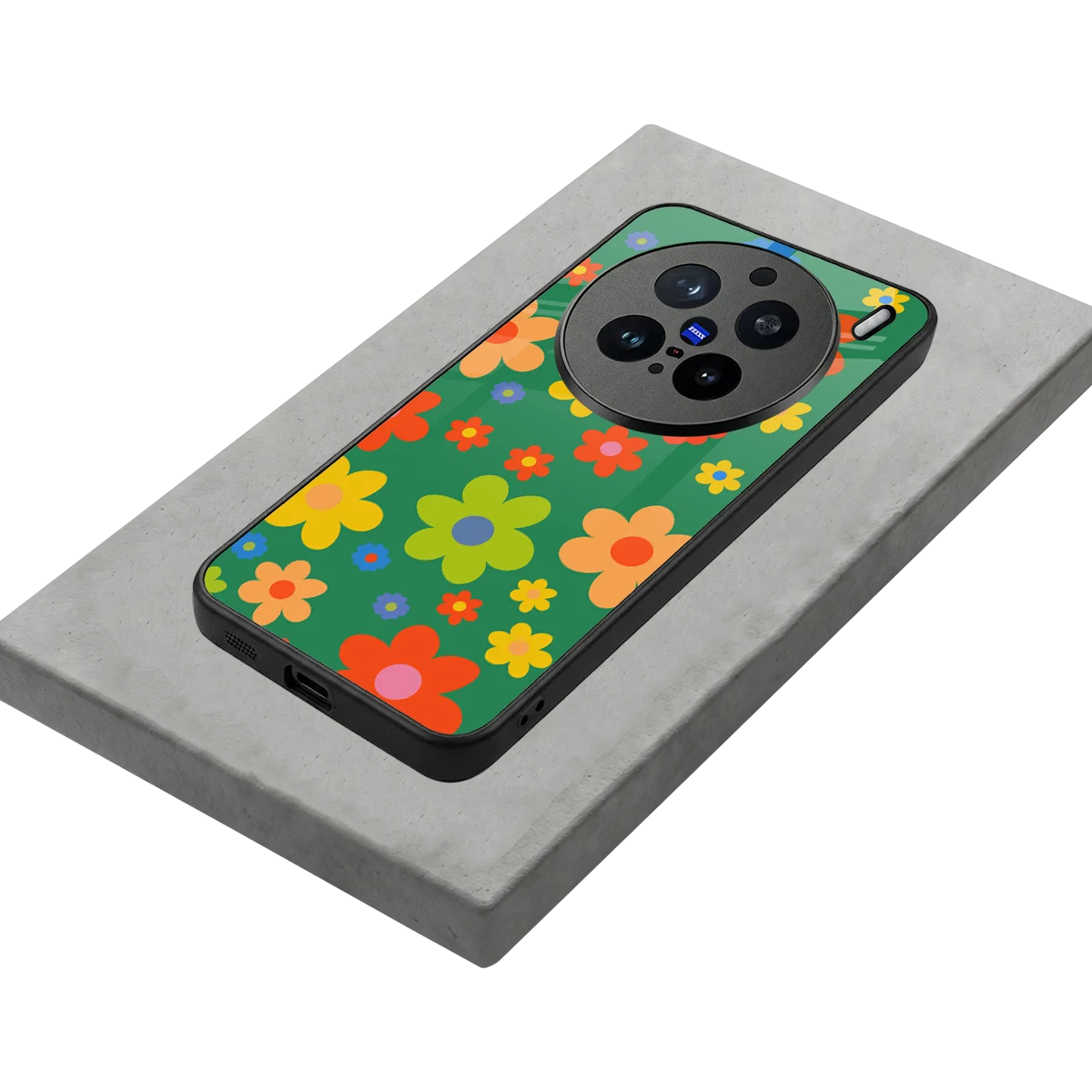 Greenery Blossom stylish phone case for vivo x200 pro | glossy glass and slim fit