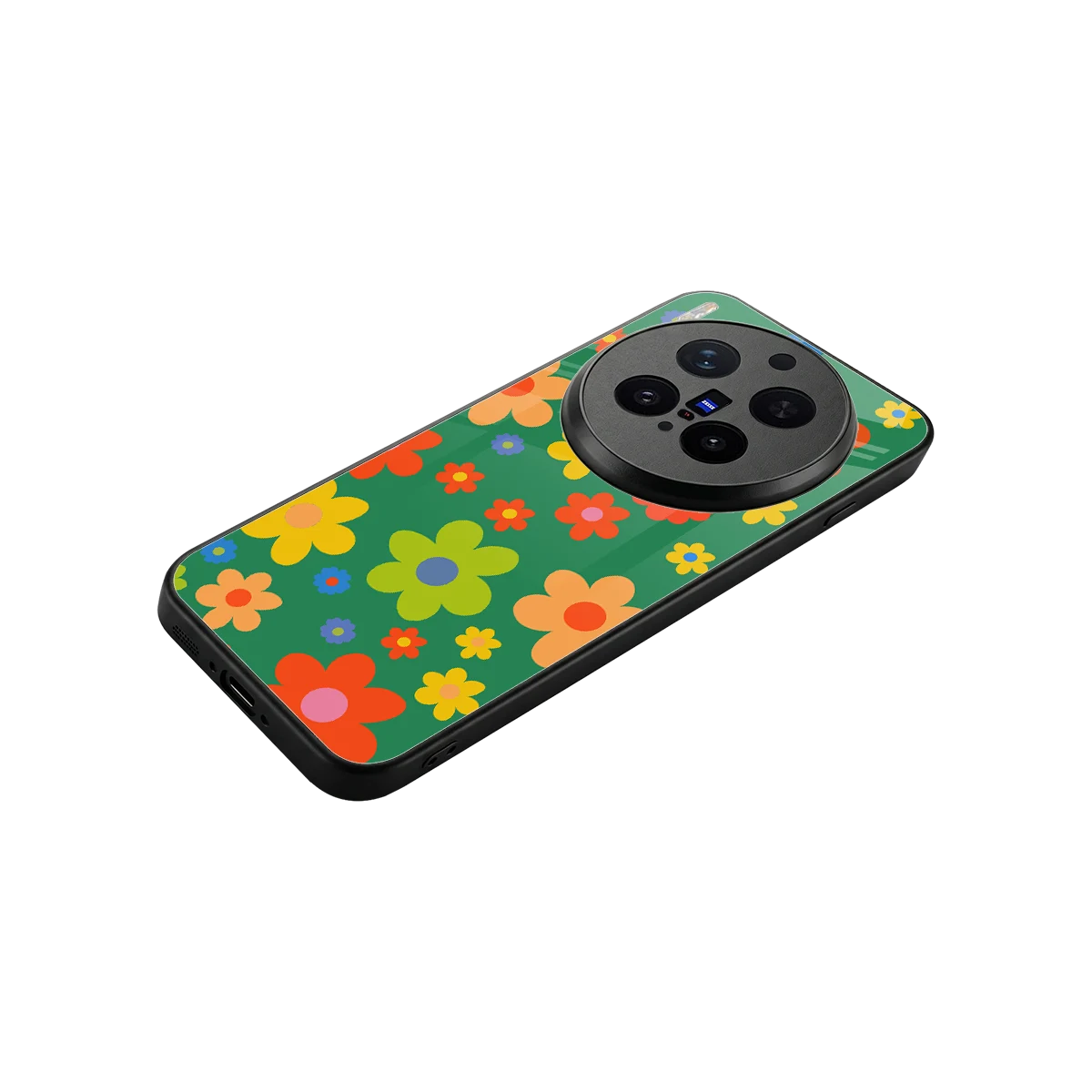 Greenery Blossom stylish phone case for vivo x300 pro | glossy glass and slim fit
