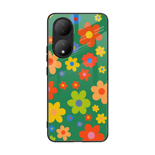Greenery Blossom back phone cover | glass case for Vivo-y100