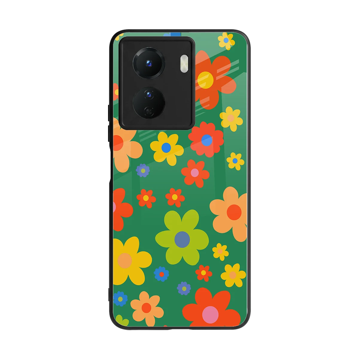Greenery Blossom back phone cover | glass case for vivo y16