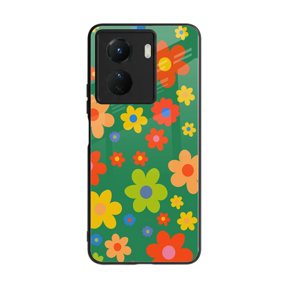 Greenery Blossom back phone cover | glass case for vivo y16