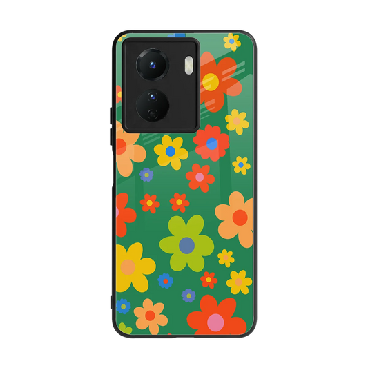 Greenery Blossom back phone cover | glass case for vivo y16