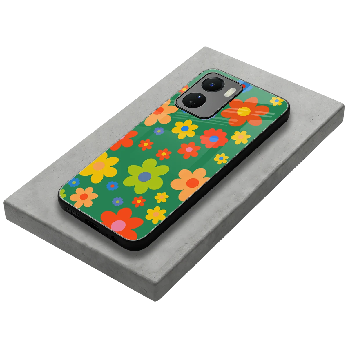 Greenery Blossom stylish phone case for vivo y16 | glossy glass and slim fit