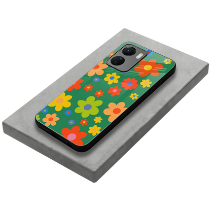 Greenery Blossom stylish phone case for vivo y16 | glossy glass and slim fit