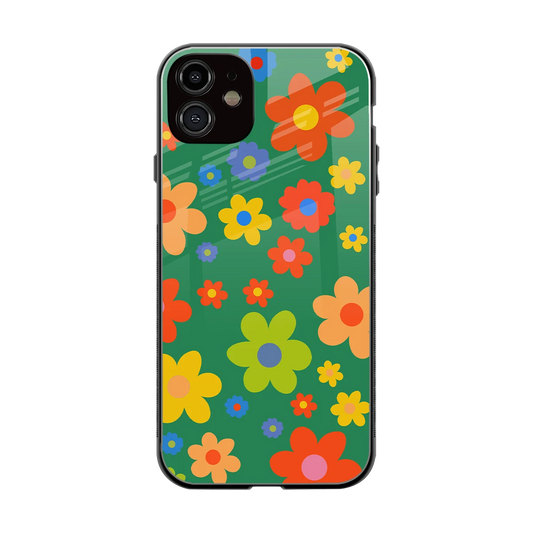 Greenery Blossom back phone cover | glass case for iphone 12