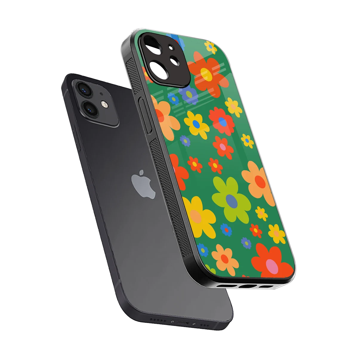Greenery Blossom sleek iphone 11 cover with tempered glass back and TPU edges