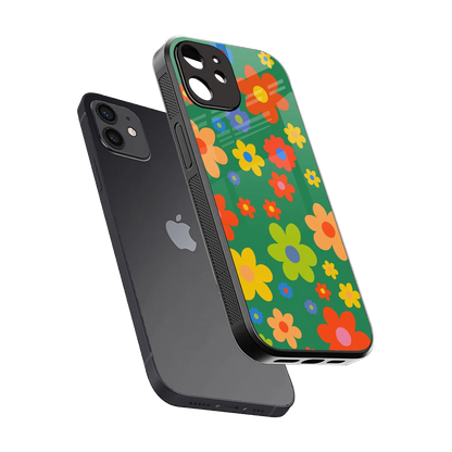 Greenery Blossom sleek iphone 11 cover with tempered glass back and TPU edges