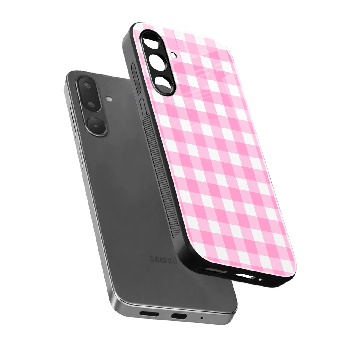 Hankie Harmony sleek samsung galaxy m36 5g cover with tempered glass back and TPU edges