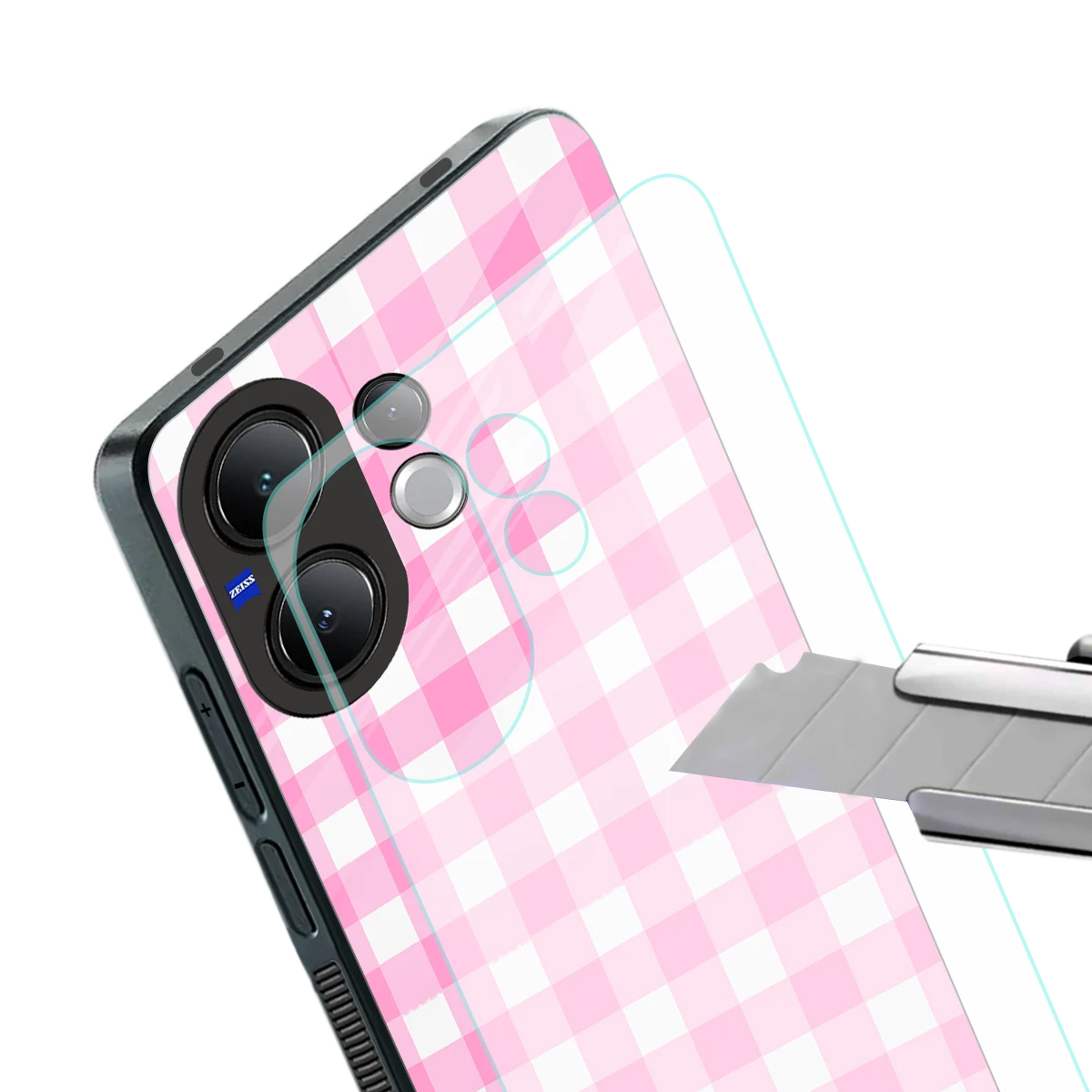 Hankie Harmony stylish phone case for vivo v60 | glossy glass and slim fit