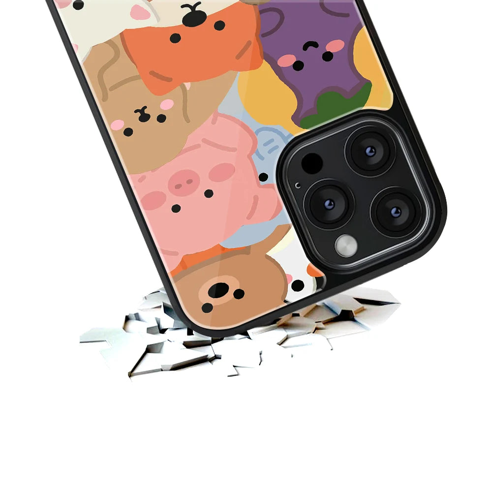 Durable Glass Back Mobile Case for iPhone, Samsung, OnePlus, Google Pixel, Redmi, Vivo, Oppo