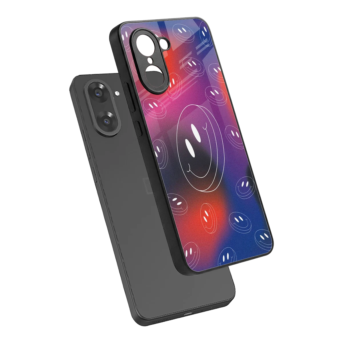 Happy Vibes sleek oneplus nord ce5 5g cover with tempered glass back and TPU edges