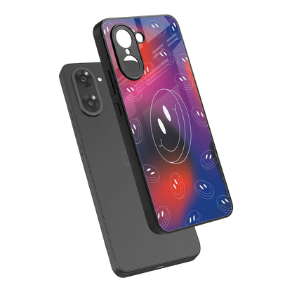 Happy Vibes sleek oneplus nord ce5 5g cover with tempered glass back and TPU edges