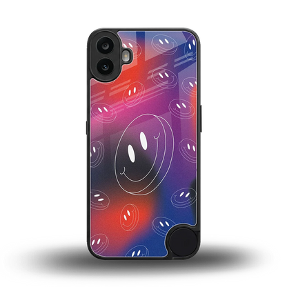 Happy Vibes back phone cover | glass case for cmf nothing phone 1
