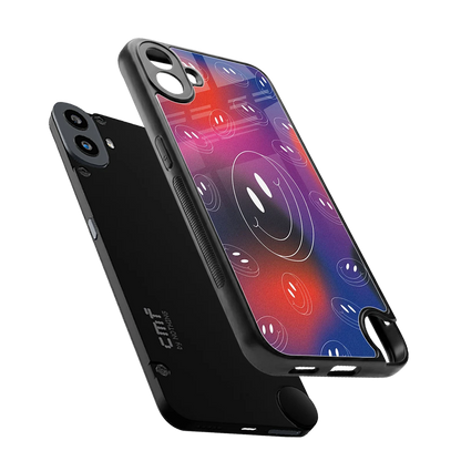 Happy Vibes sleek cmf nothing phone 1 cover with tempered glass back and TPU edges