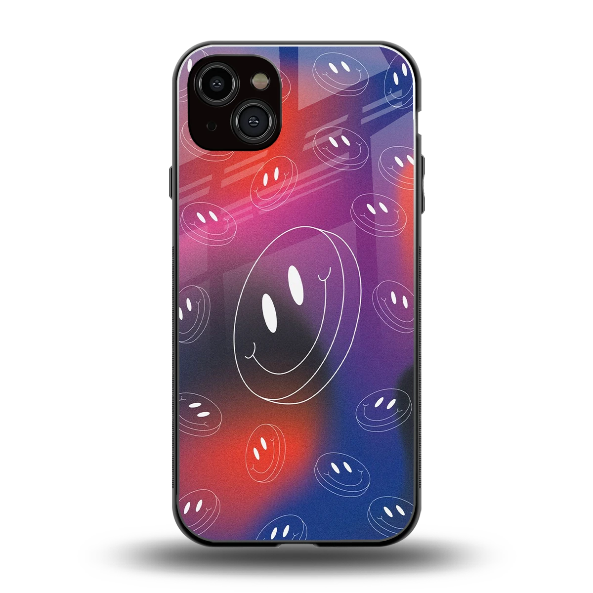 Happy Vibes back phone cover | glass case for iphone 14 plus