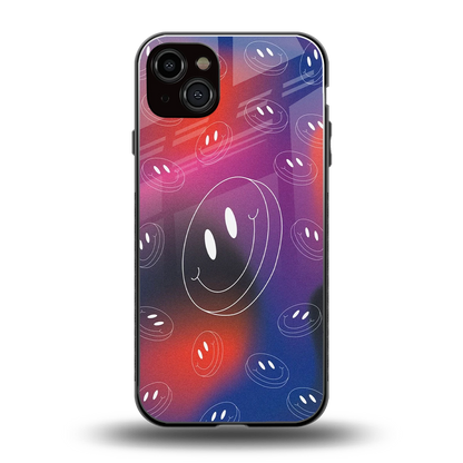 Happy Vibes back phone cover | glass case for iphone 14 plus