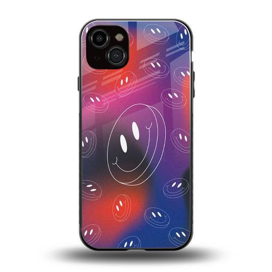 Happy Vibes back phone cover | glass case for iphone 14 plus