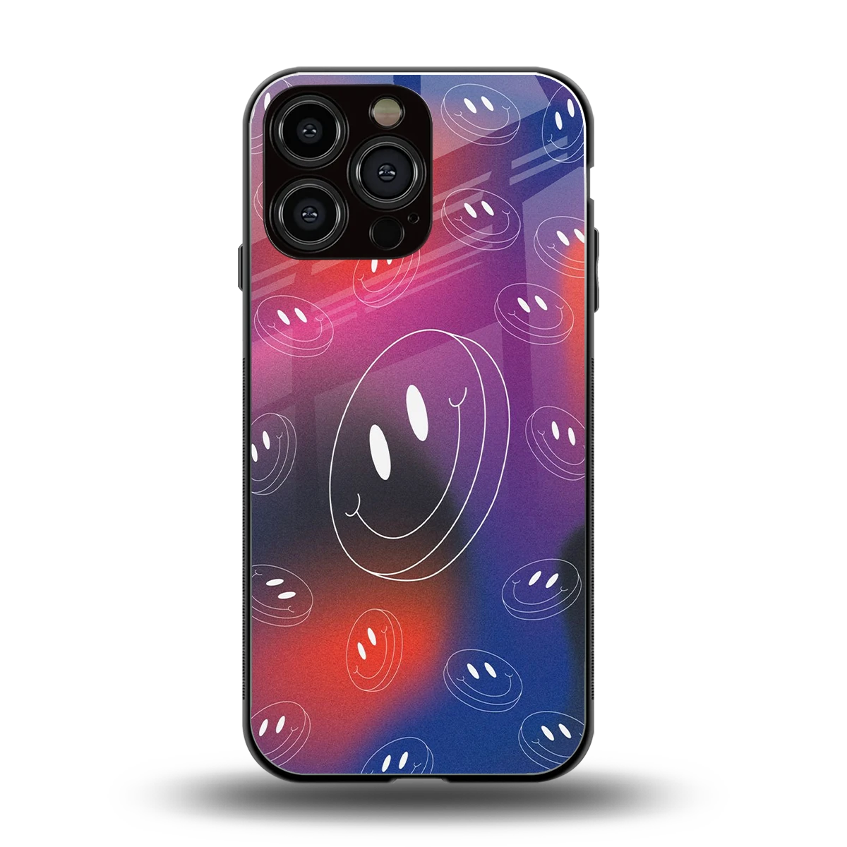 Happy Vibes back phone cover | glass case for iphone 15 pro max