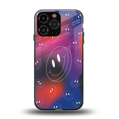 Happy Vibes back phone cover | glass case for iphone 15 pro max
