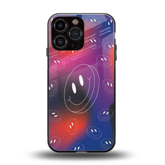 Happy Vibes back phone cover | glass case for iphone 15 pro max