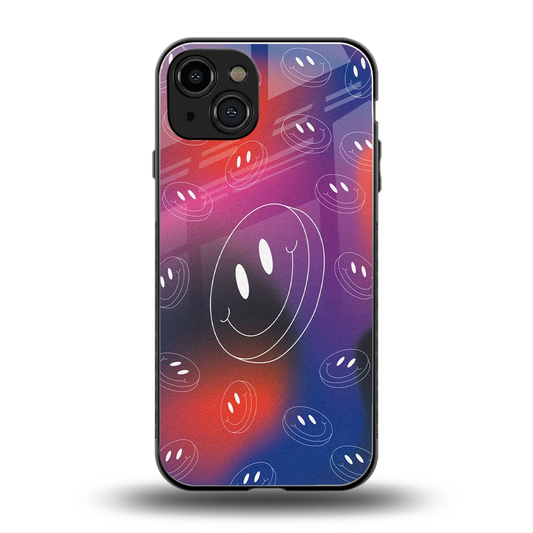 Happy Vibes back phone cover | glass case for iphone 15
