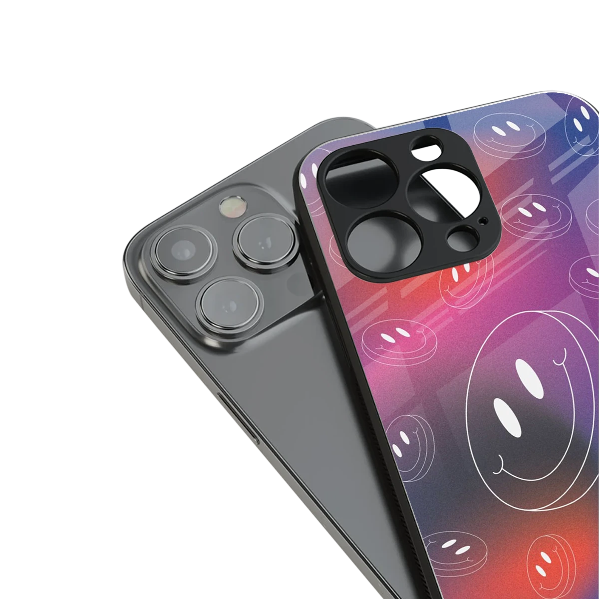 Happy Vibes stylish phone case for iphone 14 pro max | glossy glass and slim fit