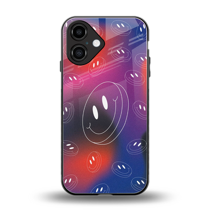 Happy Vibes back phone cover | glass case for iphone 16