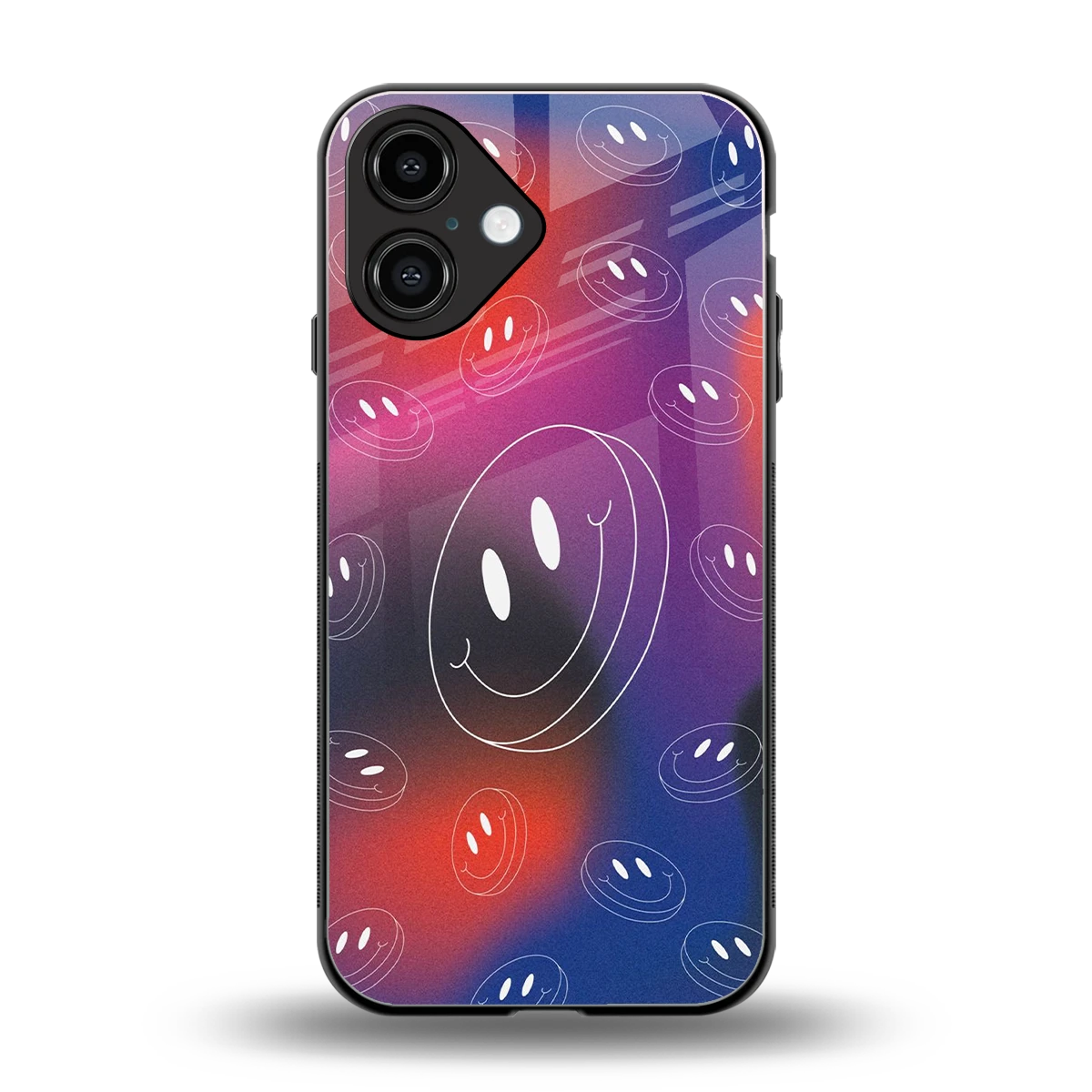 Happy Vibes back phone cover | glass case for iphone 16