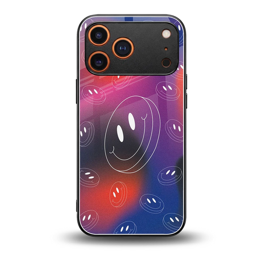 Happy Vibes back phone cover | glass case for iphone 17 pro max