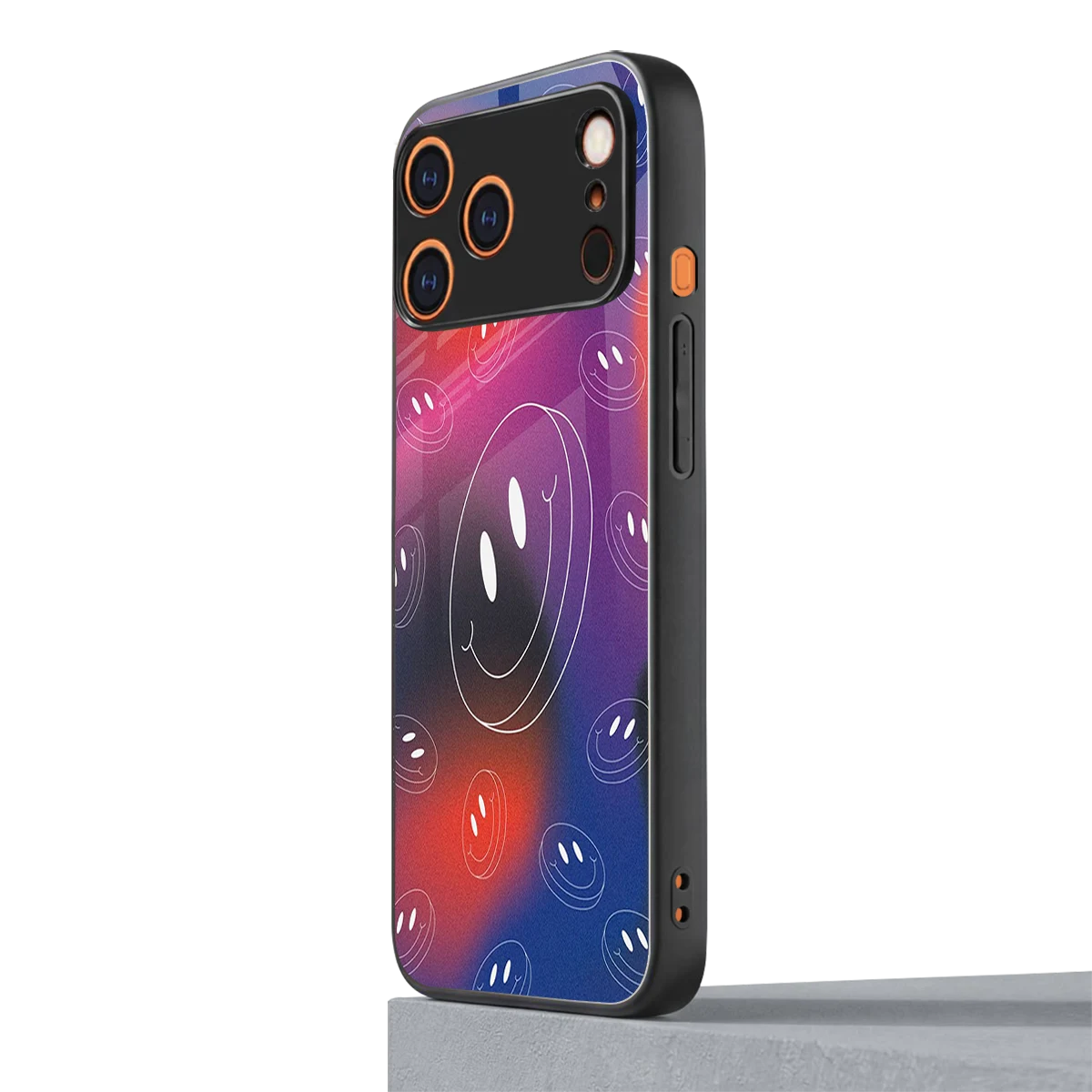 Happy Vibes iphone 17 pro mobile cover | shockproof glass phone case