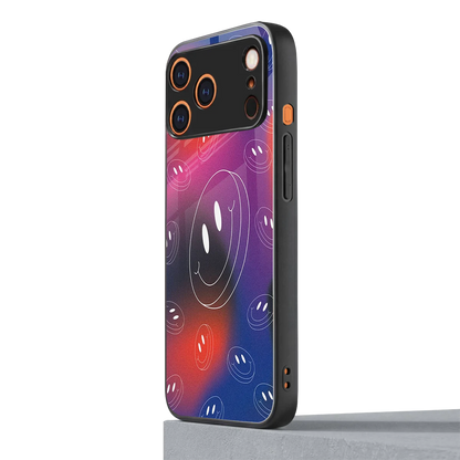 Happy Vibes iphone 17 pro mobile cover | shockproof glass phone case