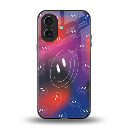 Happy Vibes back phone cover | glass case for iphone 17