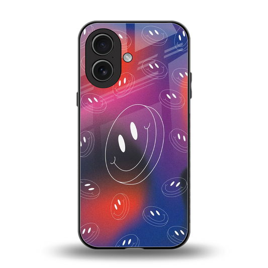 Happy Vibes back phone cover | glass case for iphone 17