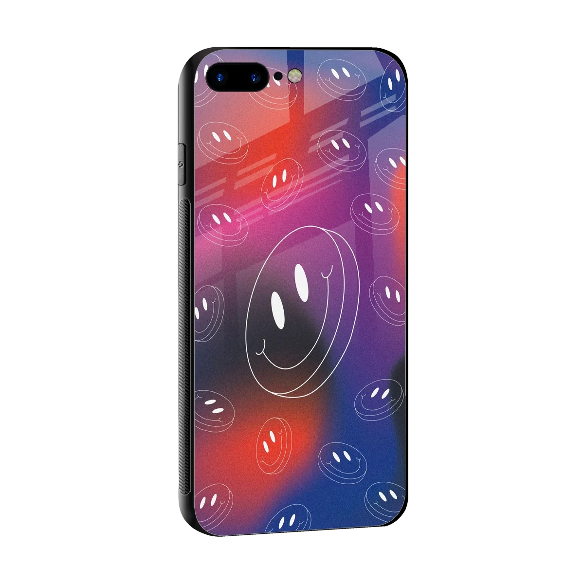 Happy Vibes sleek iphone 7 plus cover with tempered glass back and TPU edges