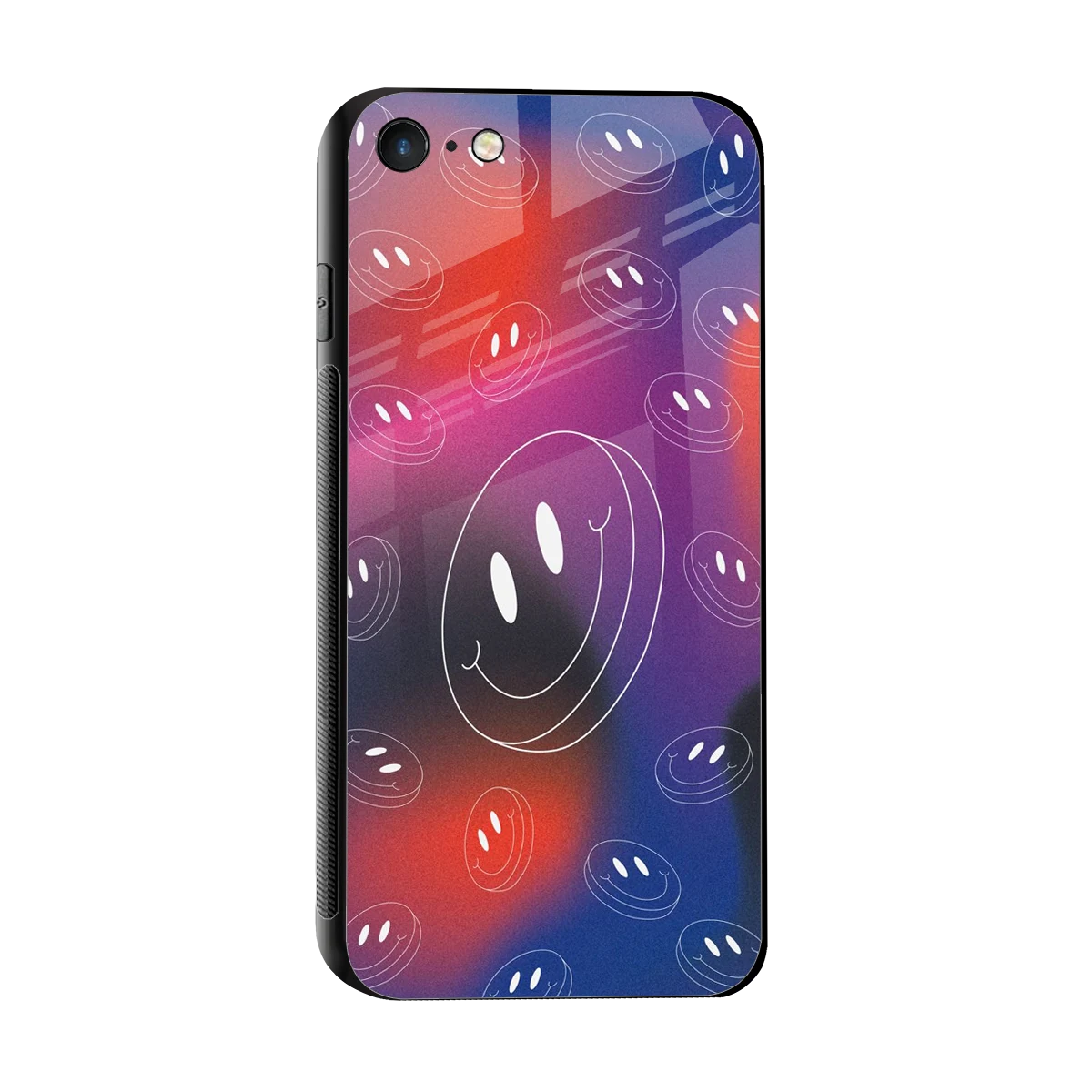 Happy Vibes sleek iphone 7 cover with tempered glass back and TPU edges