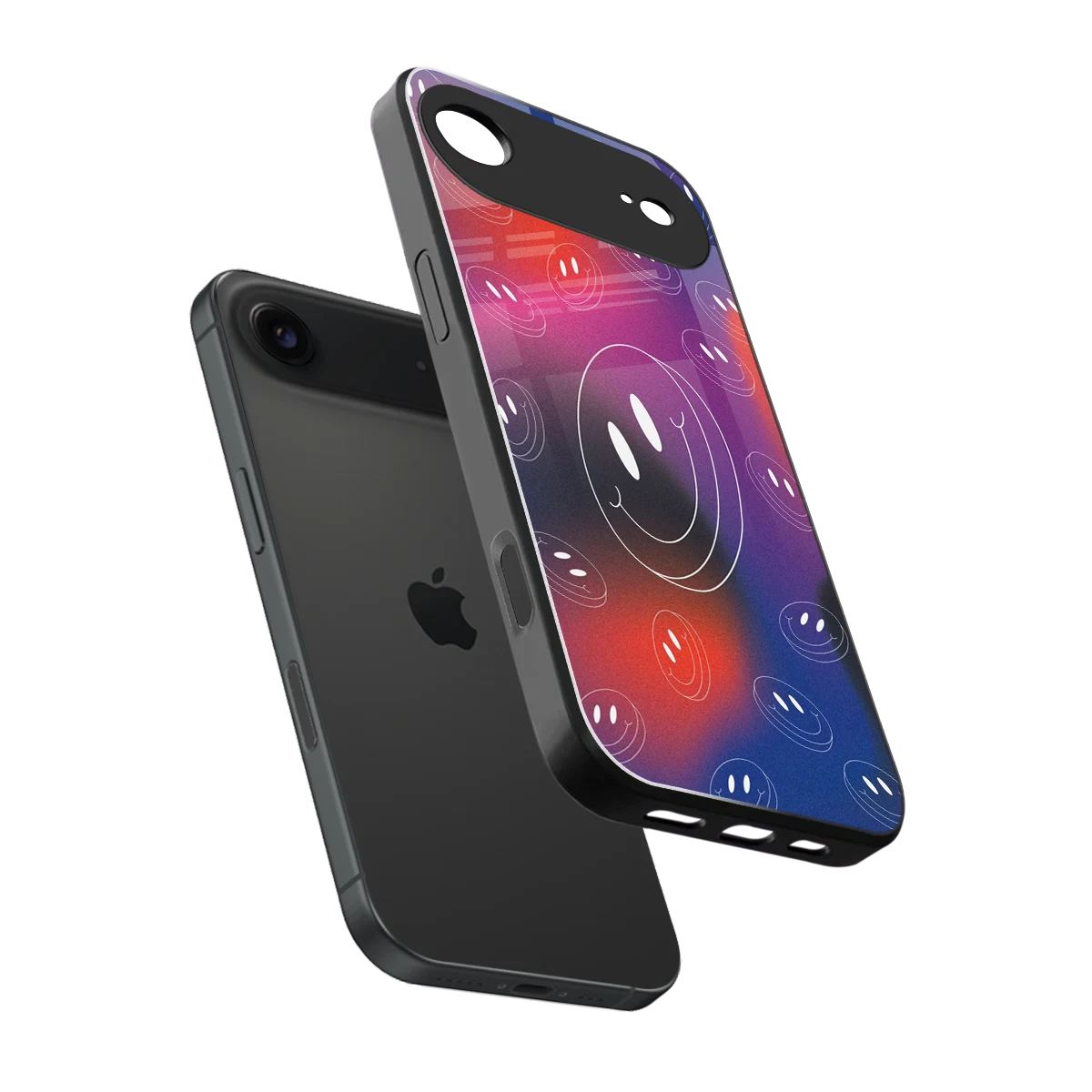Happy Vibes sleek iphone air cover with tempered glass back and TPU edges