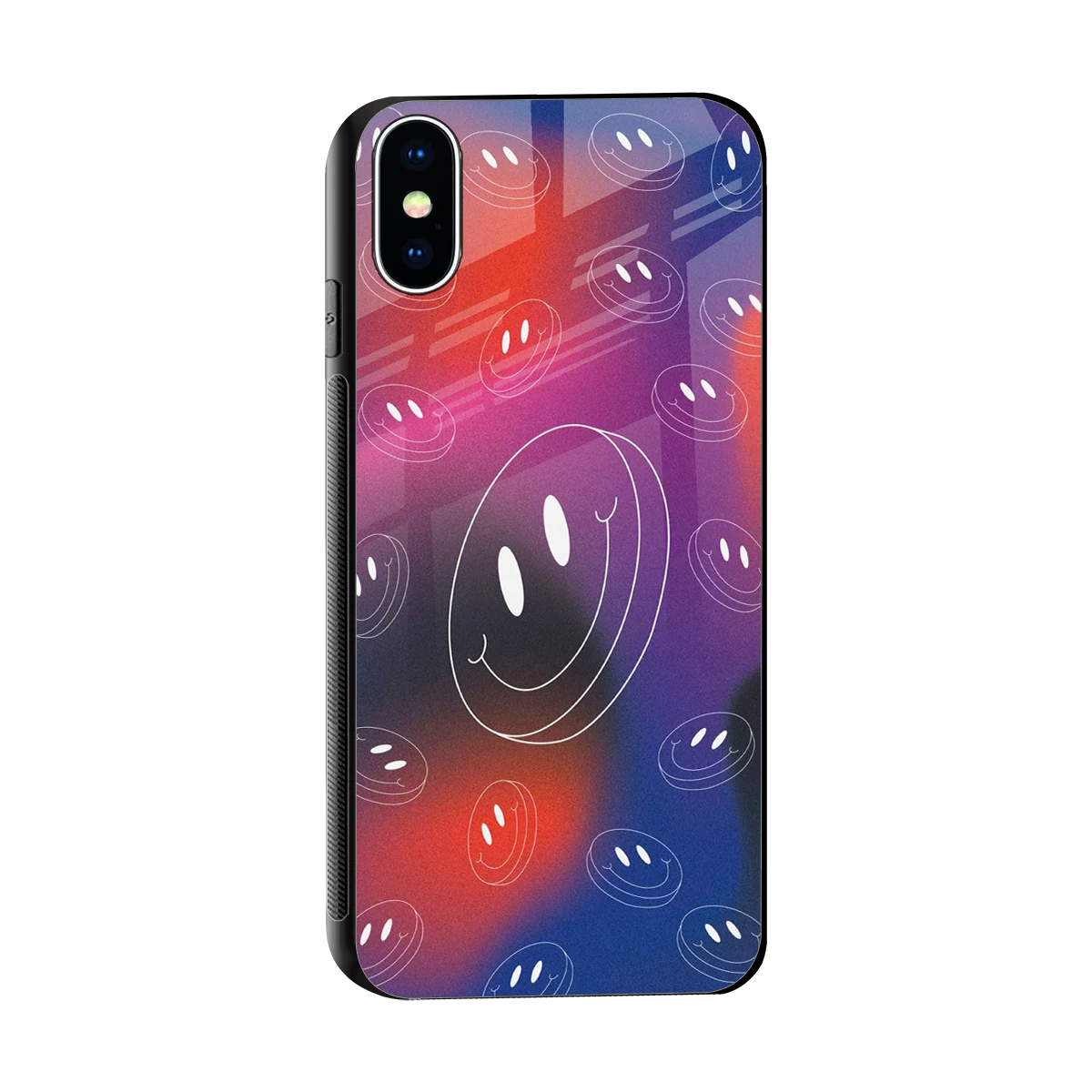 Happy Vibes sleek iphone x cover with tempered glass back and TPU edges