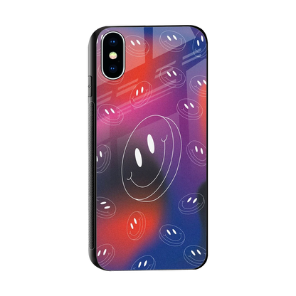 Happy Vibes sleek iphone x cover with tempered glass back and TPU edges