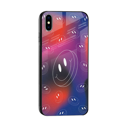 Happy Vibes sleek iphone xs max cover with tempered glass back and TPU edges