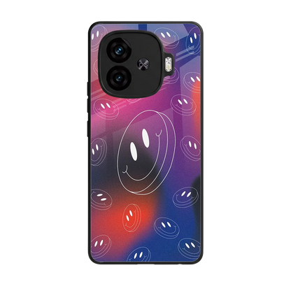 Happy Vibes back phone cover | glass case for iqoo neo 10r 5g