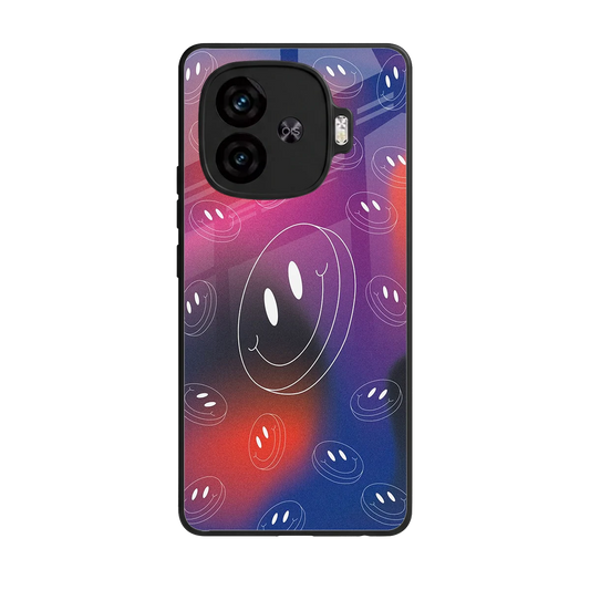 Happy Vibes back phone cover | glass case for iqoo neo 10r 5g