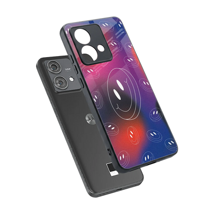 Happy Vibes sleek motorola edge 40 neo 5g cover with tempered glass back and TPU edges