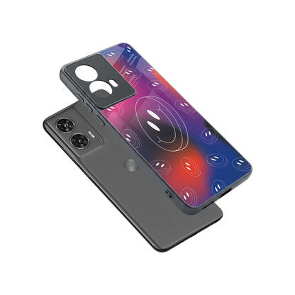 Happy Vibes sleek motorola edge 50 fusion cover with tempered glass back and TPU edges