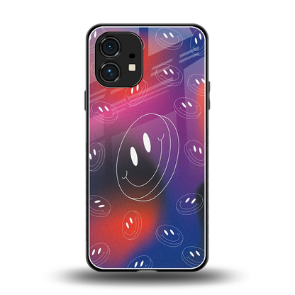 Happy Vibes back phone cover | glass case for nothing phone 1