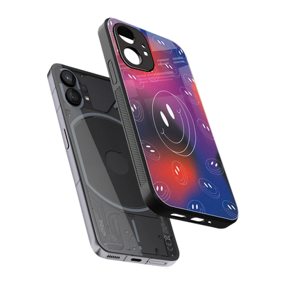 Happy Vibes sleek nothing phone 1 cover with tempered glass back and TPU edges